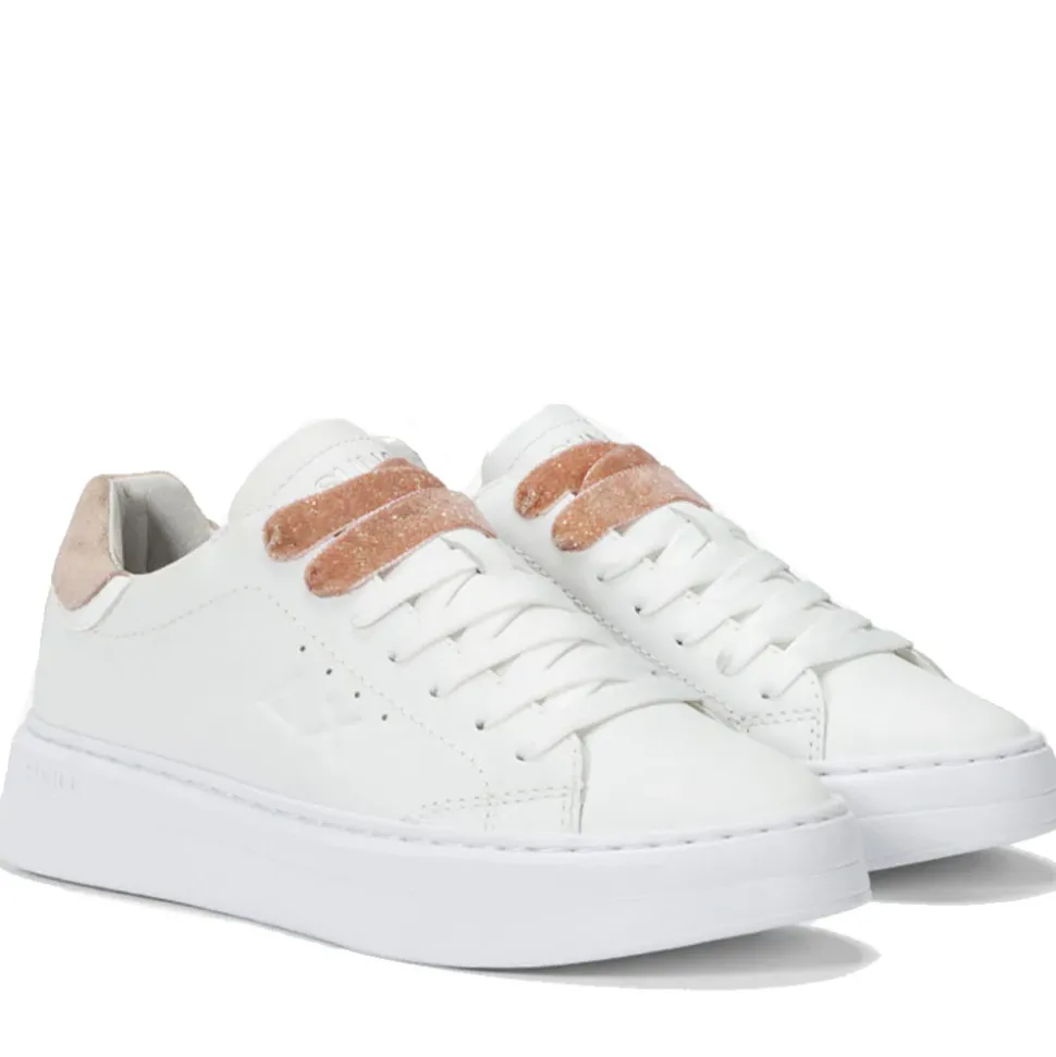 Scarpe Donna Sun68 Sneakers Grace Leather Colore Bianco - Rosa - Z44225
