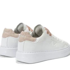 Scarpe Donna Sun68 Sneakers Grace Leather Colore Bianco - Rosa - Z44225