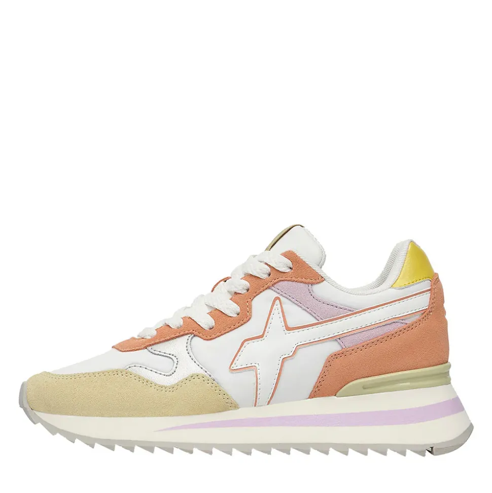 Scarpe Donna W6YZ Sneakers Yak-W. in Tessuto Tecnico e Suede colore White Paglia Lilac
