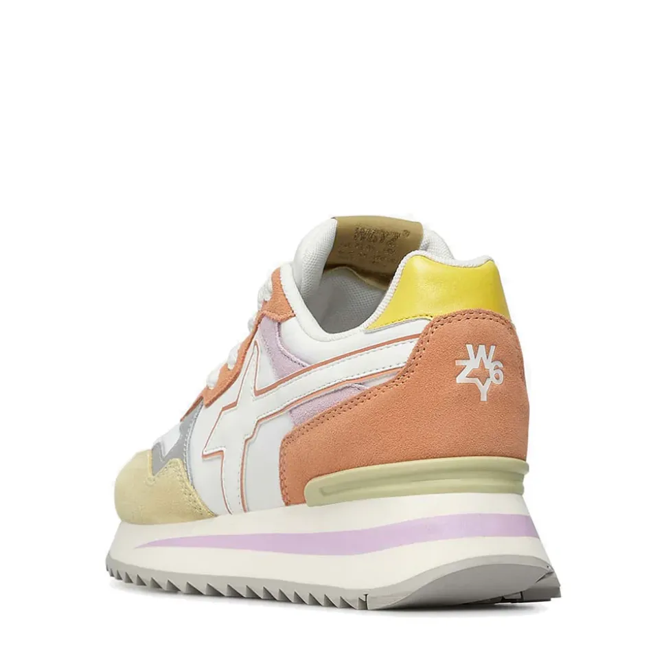 Scarpe Donna W6YZ Sneakers Yak-W. in Tessuto Tecnico e Suede colore White Paglia Lilac