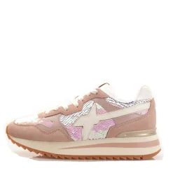 Scarpe Donna W6YZ Sneakers Yak-W. in Suede e Paillettes colore Cipria White e Champagne