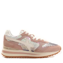 Scarpe Donna W6YZ Sneakers Yak-W. in Suede e Paillettes colore Cipria White e Champagne