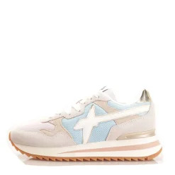 Scarpe Donna W6YZ Sneakers Yak-W. in Suede e Mesh colore White Beige e Platinum