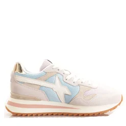 Scarpe Donna W6YZ Sneakers Yak-W. in Suede e Mesh colore White Beige e Platinum
