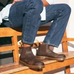 Scarpe DR. MARTENS Stivaletti Chelsea linea 2976 YS in Pelle Crazy Horse Dark Brown