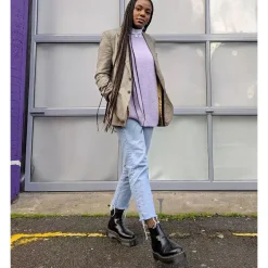 Scarpe DR. MARTENS Stivaletti Chelsea Platform linea 2976 Quad in Pelle Black Smooth