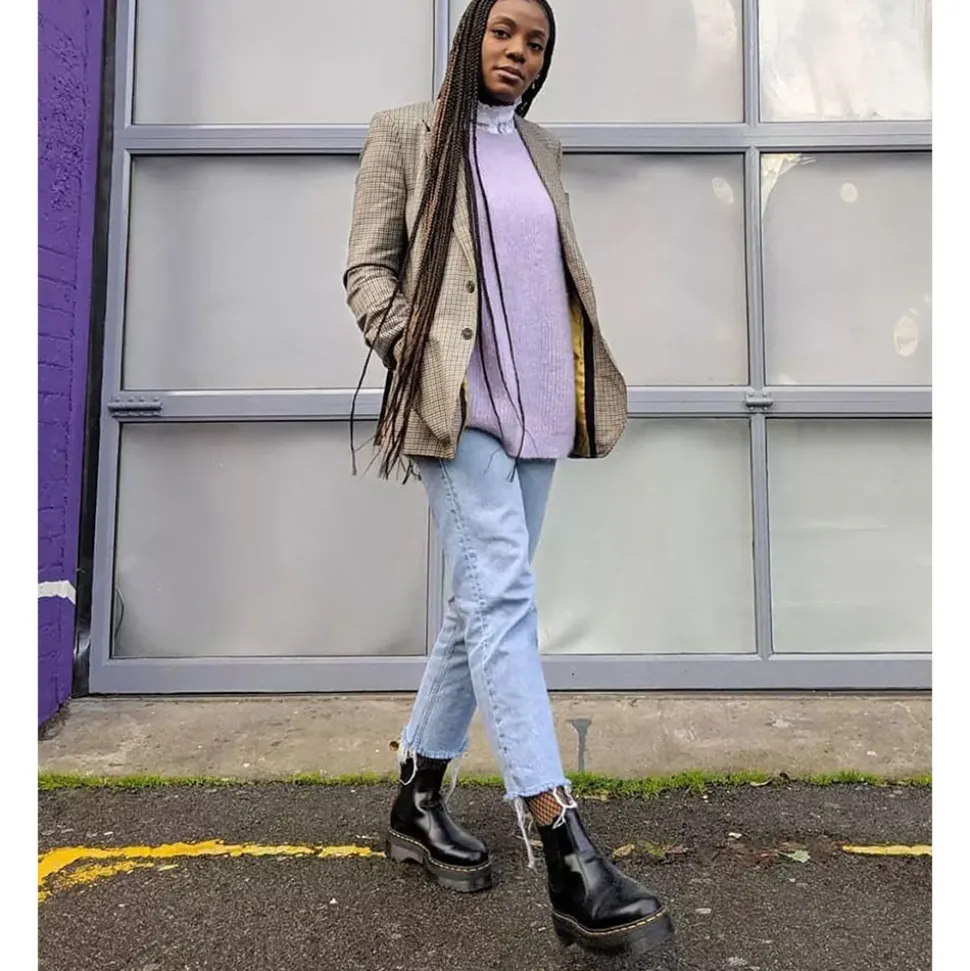 Scarpe DR. MARTENS Stivaletti Chelsea Platform linea 2976 Quad in Pelle Black Smooth