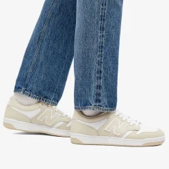 Scarpe Unisex NEW BALANCE Sneakers 480 in Pelle colore Timberwolf e White