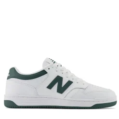 Scarpe Unisex NEW BALANCE Sneakers 480 in Pelle colore White e Nightwatch Green