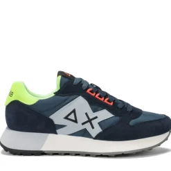 Scarpe Uomo Sun68 Sneakers Jaki 2.0 Fluo Navy Blue