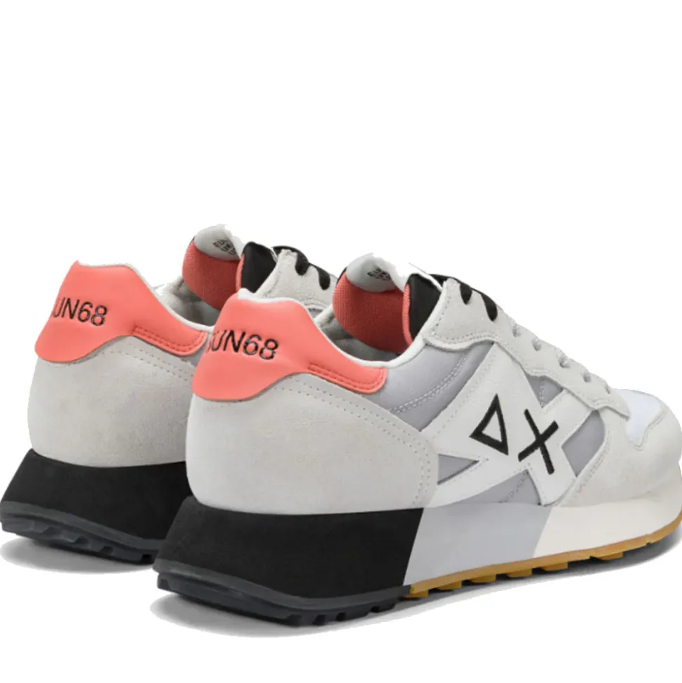 Scarpe Uomo Sun68 Sneakers Jaki 2.0 Bicolor Bianco - Grigio Chiaro