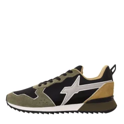 Scarpe Uomo W6YZ Sneakers Jet-M. in Tessuto Tecnico e Suede colore Militare Black Fire