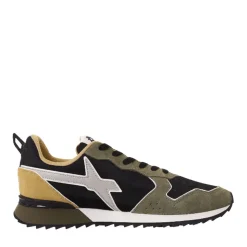 Scarpe Uomo W6YZ Sneakers Jet-M. in Tessuto Tecnico e Suede colore Militare Black Fire