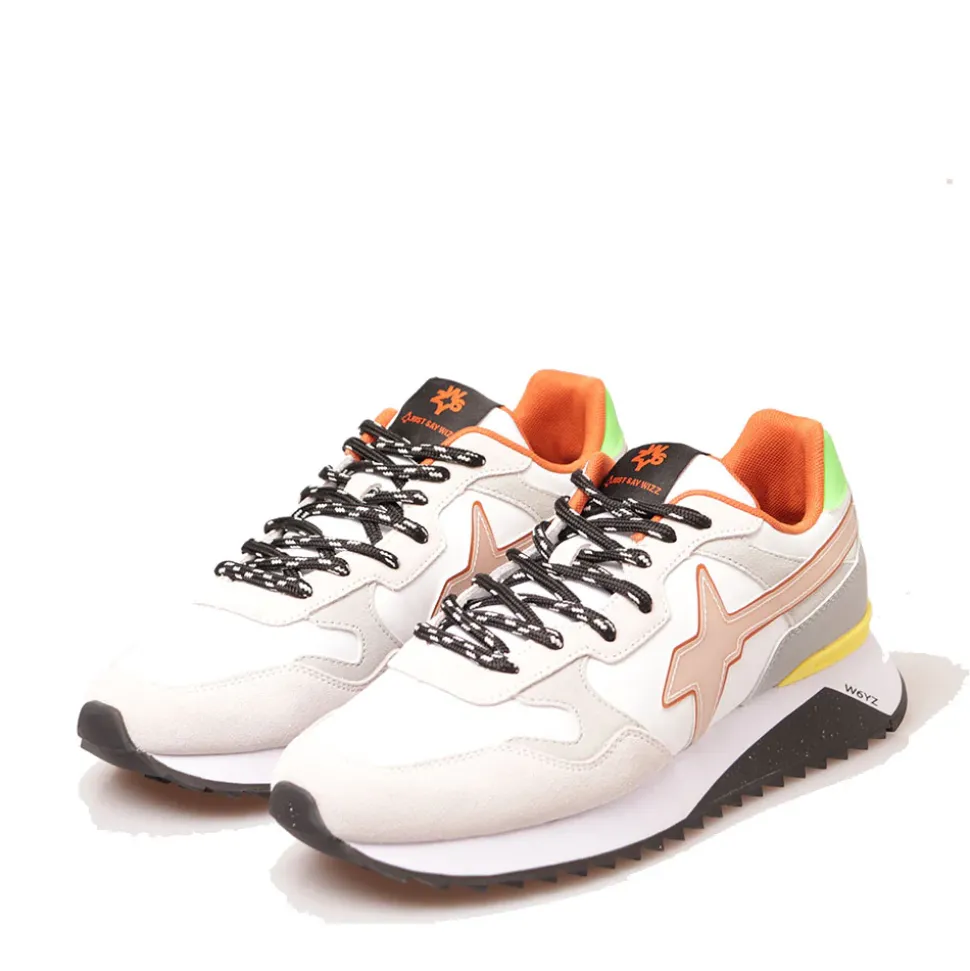Scarpe Uomo W6YZ Sneakers Yak-M. in Tessuto Tecnico e Suede colore White Iridescent