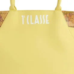 Shopping Bag 1A Classe Alviero Martini linea Geo Mirage in Tessuto Gommato Giallo LC65