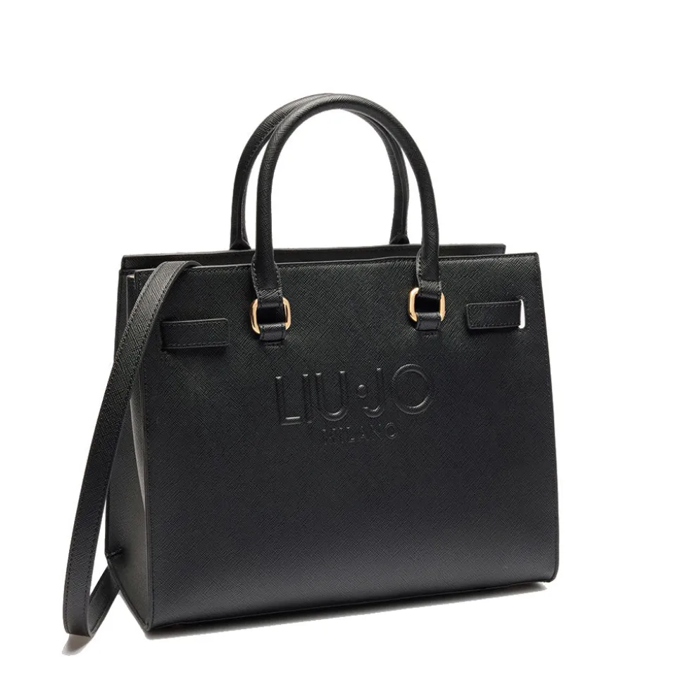 Shopping Bag a Mano LIU JO con Logo in Rilievo colore Nero