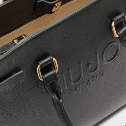 Shopping Bag a Mano LIU JO con Logo in Rilievo colore Nero