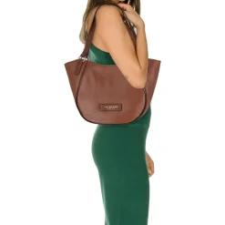Shopping Bag Donna THE BRIDGE linea Domitilla in Pelle Marrone