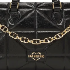 Shopping Bag LOVE MOSCHINO linea Geometric Quilted Trapuntato Nero