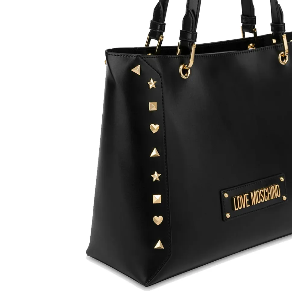 Shopping Bag LOVE MOSCHINO Nera con Borchie