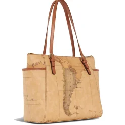 Shopping Bag Media con Tasche Laterali 1A Classe Alviero Martini linea Geo Classic E009