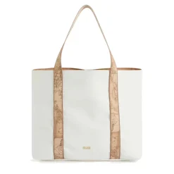 Shopping Bag Reversibile 1A Classe Alviero Martini linea Reverse Soft Bianco e Geo Classic LC98