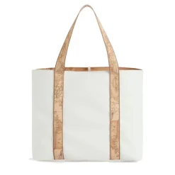 Shopping Bag Reversibile 1A Classe Alviero Martini linea Reverse Soft Bianco e Geo Classic LC98
