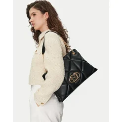 Shopping Bag Trapuntata LOVE MOSCHINO linea Embossed Nero