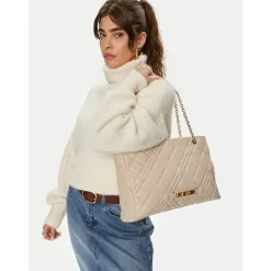 Shopping Bag Trapuntata LOVE MOSCHINO linea Quilted colore Avorio