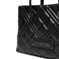 Shopping Bag Trapuntata LOVE MOSCHINO linea Quilted colore Nero con Logo Canna di Fucile JC4373
