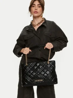Shopping Bag Trapuntata LOVE MOSCHINO linea Quilted colore Nero