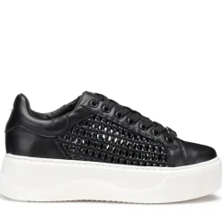 Sneakers Donna CULT Perry 4237 in Pelle Intrecciata Colore Nero