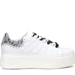 Sneakers Donna CULT Perry 4418 in Pelle Colore White - Zebra