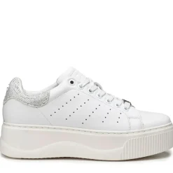 Sneakers Donna CULT Perry 3162 in Pelle Bianca con Glitter Argento