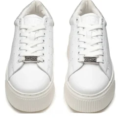 Sneakers Donna CULT Perry 3162 in Pelle Bianca con Glitter Argento