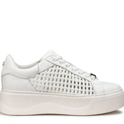 Sneakers Donna CULT Perry 4237 in Pelle Intrecciata Colore Bianco