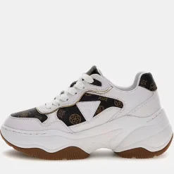 Sneakers Donna GUESS Colore White - Brown Linea Hapyy
