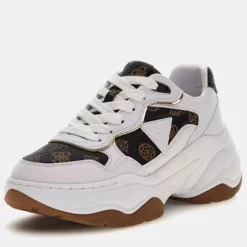 Sneakers Donna GUESS Colore White - Brown Linea Hapyy