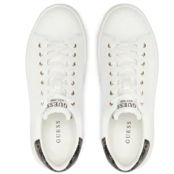 Sneakers Donna GUESS in Pelle Colore White - Brown Linea Elbina