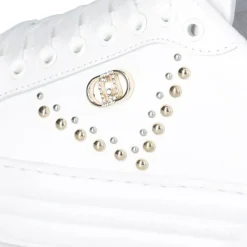 Sneakers Donna LIU JO Cleo 20 in Pelle Bianca con Borchie