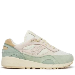 Sneakers Donna SAUCONY Shadow 6000 in Pelle e Tessuto Colore Off White - Blue