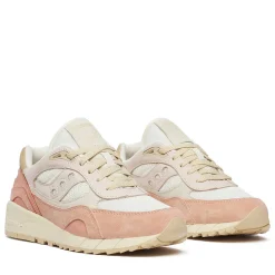 Sneakers Donna SAUCONY Shadow 6000 in Pelle e Tessuto Colore Off White - Peach