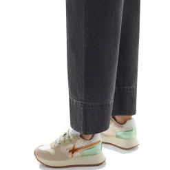 Sneakers Donna W6YZ Jet-W. in Pelle Suede e Dettaglio Glitter Cream Multi