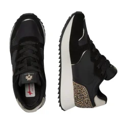 Sneakers Donna W6YZ Jet-W. in Tessuto Tecnico e Suede con Inserti Animalier colore Black Platinum