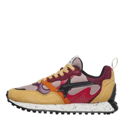 Sneakers Donna W6YZ Loop-W. in Tessuto Tecnico Suede e Pelle colore Fire Cipria Burgundy