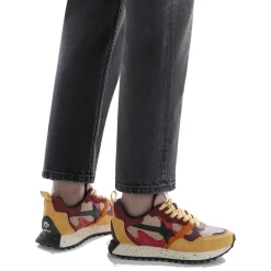 Sneakers Donna W6YZ Loop-W. in Tessuto Tecnico Suede e Pelle colore Fire Cipria Burgundy