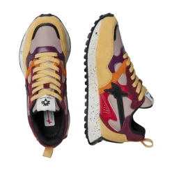 Sneakers Donna W6YZ Loop-W. in Tessuto Tecnico Suede e Pelle colore Fire Cipria Burgundy