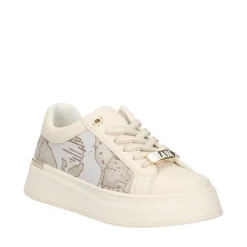 Sneakers Platform 1A Classe Alviero Martini Off White con Inserti in Tessuto Safari Geo 2142