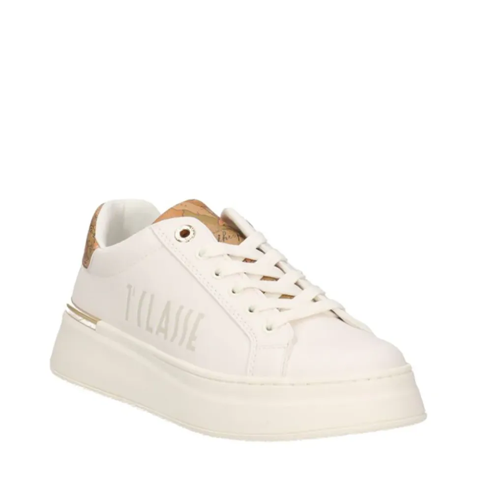 Sneakers Platform 1A Classe Alviero Martini Bianco con Inserti Beige Geo 2136