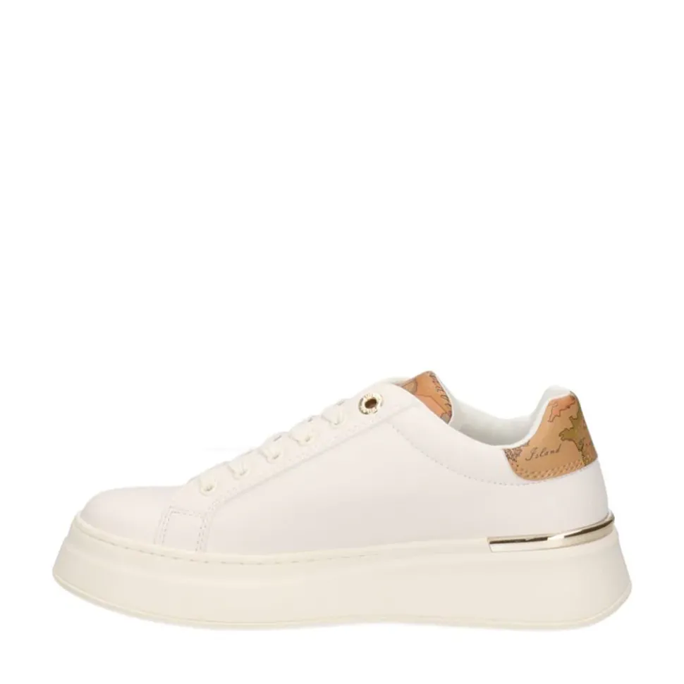 Sneakers Platform 1A Classe Alviero Martini Bianco con Inserti Beige Geo 2136